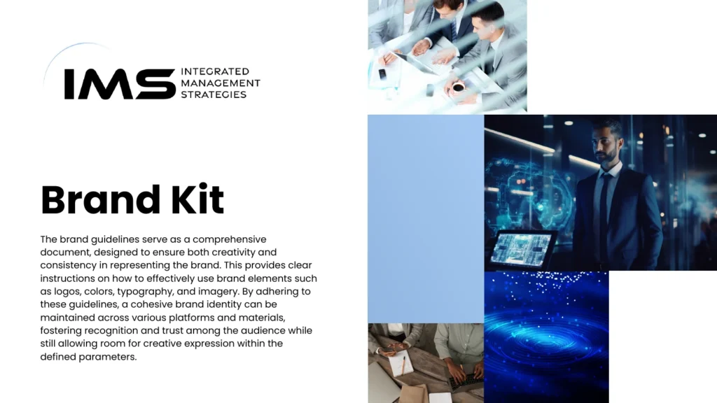 IMS brand guidelines cover with the new wordmark and healthcare and technology imagery.
