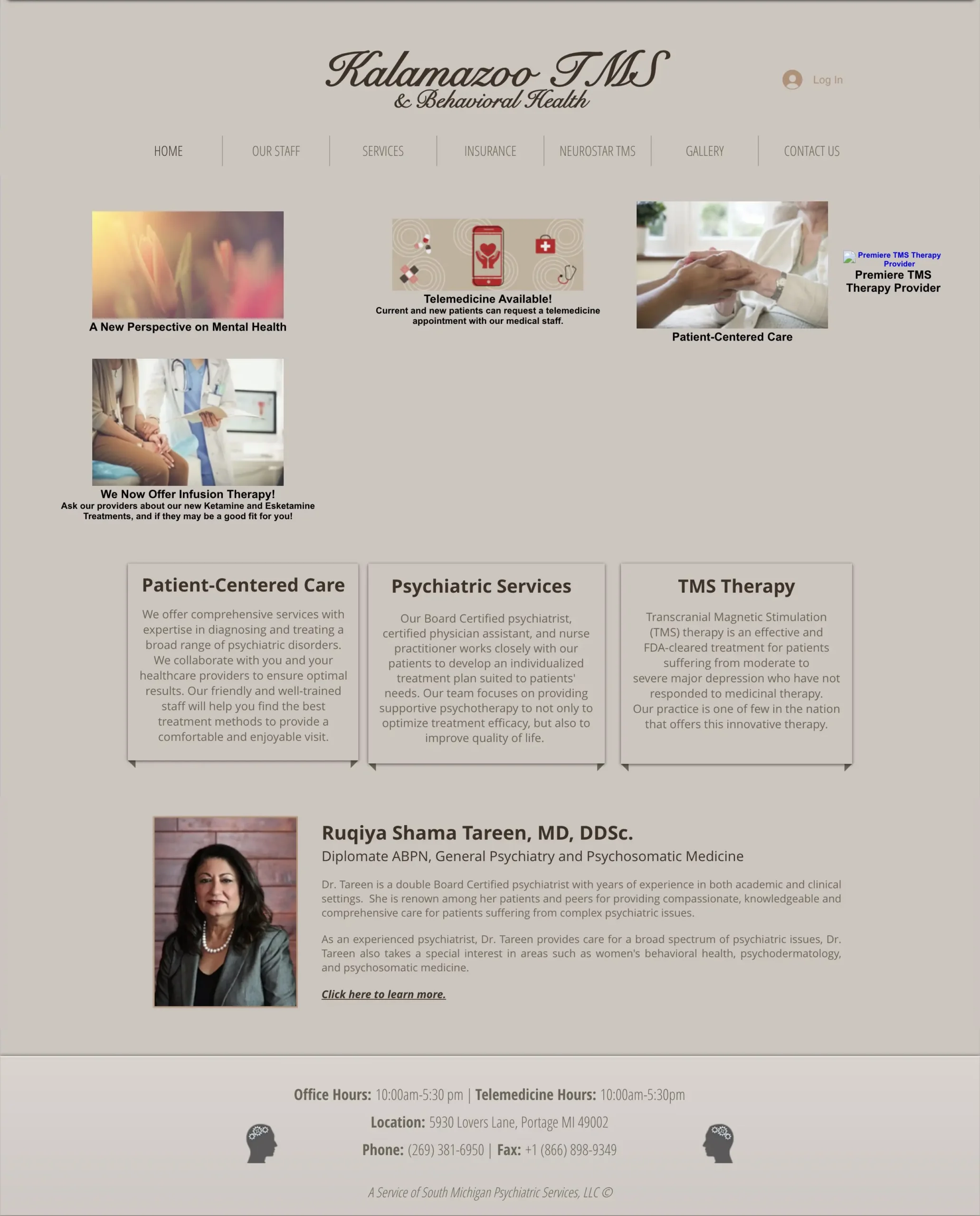 Kalamazoo TMS archived 2023 homepage without the Internet Archive toolbar