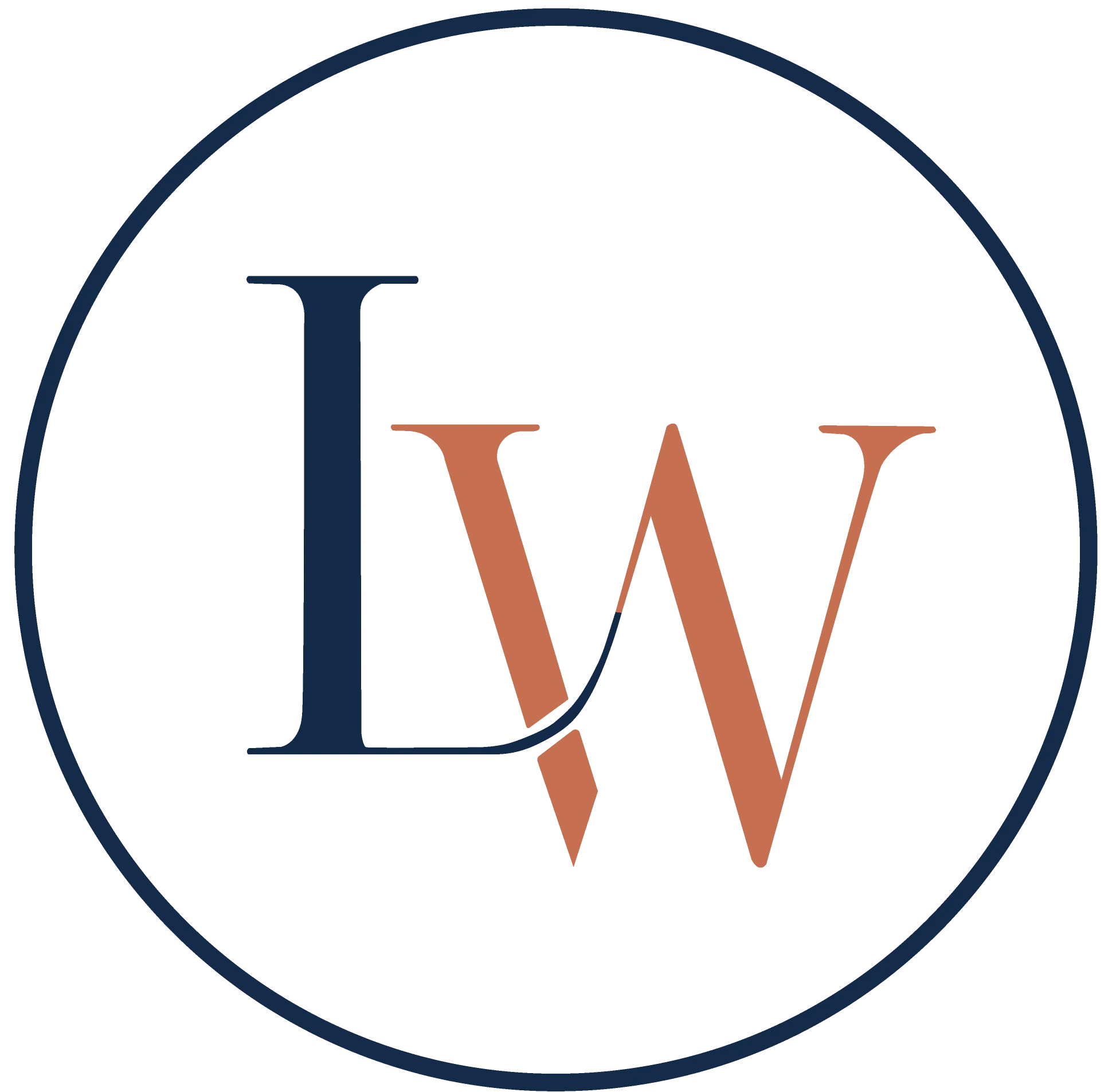 Loft Weave original navy and terracotta LW monogram