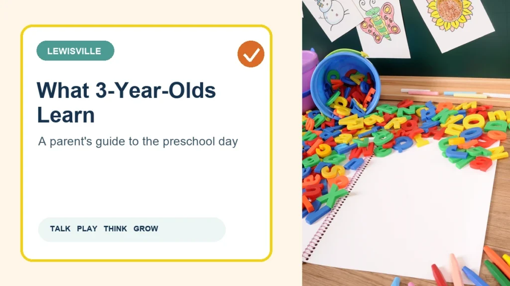 Milestones article cover about what three-year-olds learn in preschool